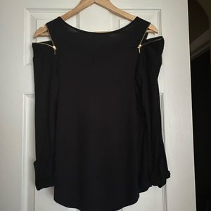 Long sleeved cold shoulder top